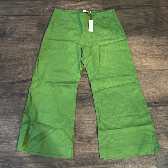 NWT! Banana Republic Scenic Trail Green Mid-Rise Kick-Flare Linen Ankle Pant - Picture 5 of 7